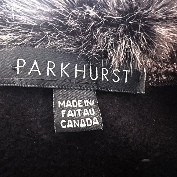 Parkhurst Desmona Fleece Cape Poncho Faux Fur Black - Picture 8 of 11